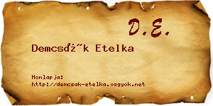 Demcsák Etelka névjegykártya